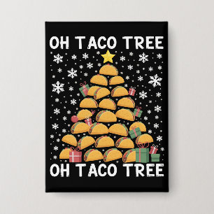 Tacos Weihnachtsbaum Lustiger Xmas Foodie Mexikani Button
