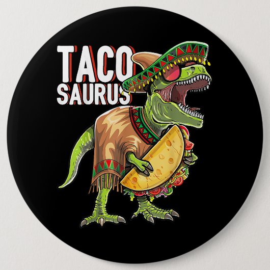 Tacosaurus Cinco De Mayo Dinosaur Taco Party Gift Button (Vorderseite)
