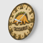 Tacosaurus Funny Taco Dinosaur Große Wanduhr (Winkel)