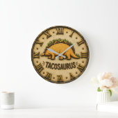 Tacosaurus Funny Taco Dinosaur Große Wanduhr (Zuhause)