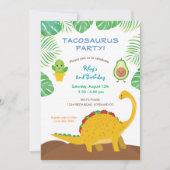 Tacosaurus Geburtstagsparty - Dinosaurier und Taco Einladung (Vorderseite)