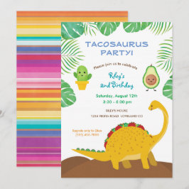 Tacosaurus Geburtstagsparty - Dinosaurier und Taco Einladung