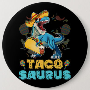 Tacosaurus Shirt Kid Taco Cinco de Mayo Kid Dinosa Button
