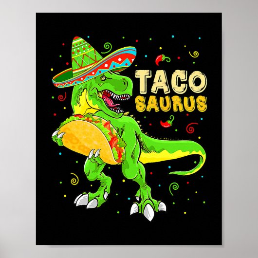 Tacosaurus Shirt Taco Cinco De Mayo Kinder Jungen Poster (Vorne)