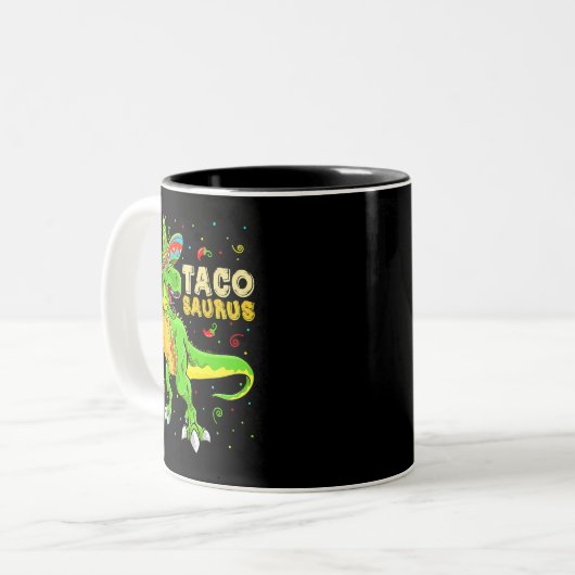 Tacosaurus Shirt Taco Cinco De Mayo Kinder Jungen  Zweifarbige Tasse (Vorderseite Links)