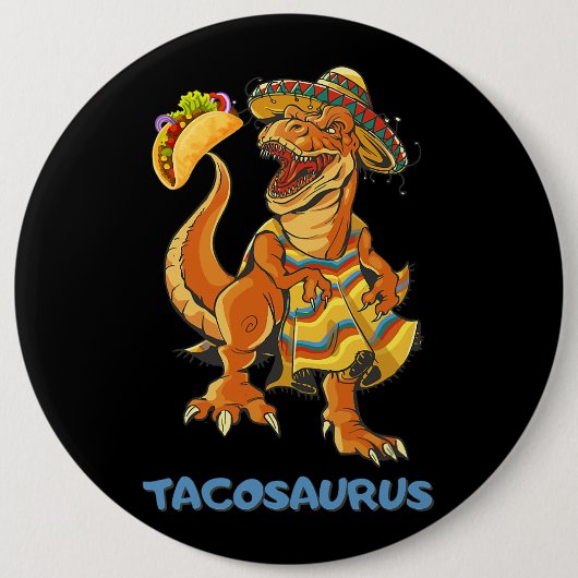 Tacosaurus Taco Cinco de Mayo Kids Boys Dinosaurie Button (Vorderseite)