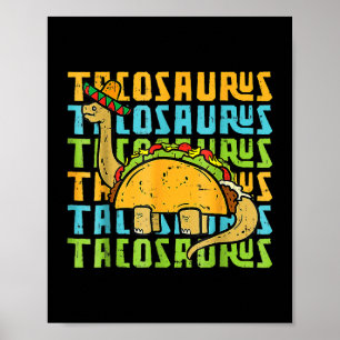 Tacosaurus TRex Dinosaurier Taco Cinco De Mayo Par Poster