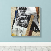 Tacot 1d Banger Collage mit P Monogramm Leinwand (Insitu (Holzboden))