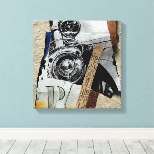 Tacot 1d Banger Collage mit P Monogramm Leinwand (Insitu (Holzboden))