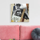 Tacot 1d Banger Collage mit P Monogramm Leinwand (Insitu (Wohnzimmer))