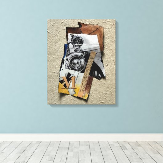 Tacot Banger mit benutzerdefinierbarer Monogramm-L Leinwanddruck (Insitu (Holzboden))