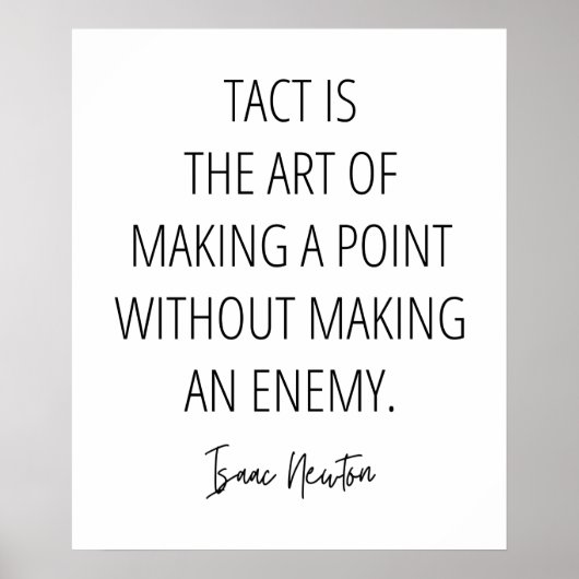 Tact ist die Kunst, einen Punkt zu machen ... Poster (Vorne)