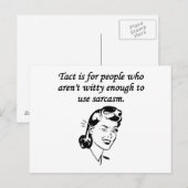 Tact und Sarcasm Postkarte (Vorne/Hinten)