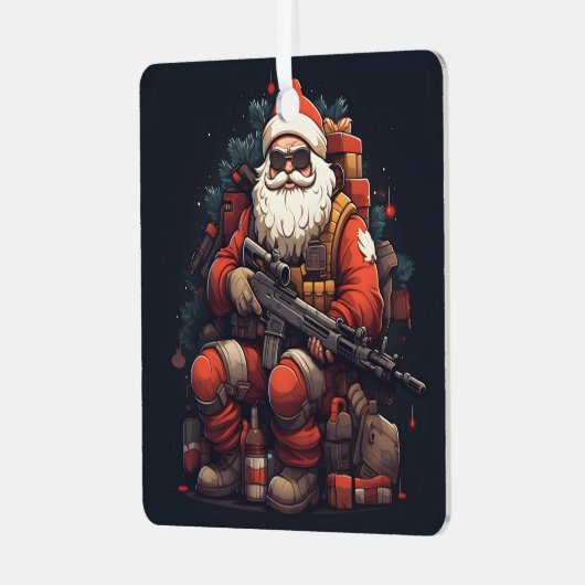 Tactic Santa Claus Urlaub Ornament Aus Metall (Vorderseite links)