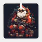 Tactic Santa Claus Urlaub Ornament Aus Metall (Vorderseite)