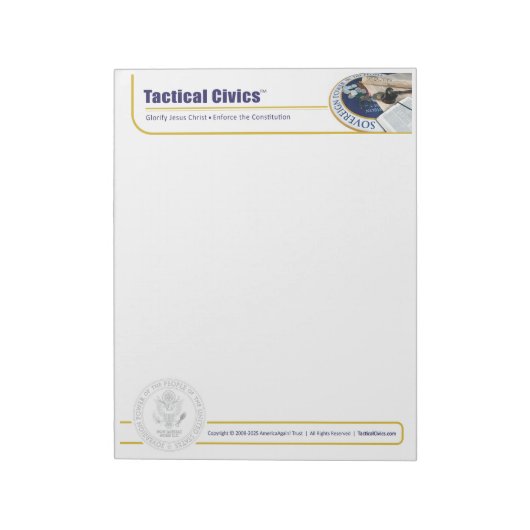 Tactical Civics™ 5,5" x 6" Notizblock - 40 Seiten (Rotiert)