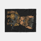 Tactical Frenchie Funny Dog Bulldog With Nvg Meme Fleecedecke (Vorderseite (Horizontal))