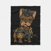 Tactical Frenchie Funny Dog Bulldog With Nvg Meme  Fleecedecke (Vorderseite)