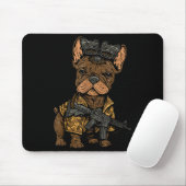 Tactical Frenchie Funny Dog Bulldog With Nvg Meme Mousepad (Mit Mouse)