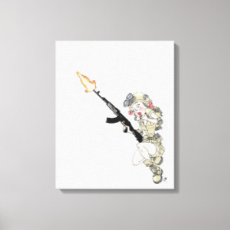 "Tactical Pinup - Oopsie", Druck von Jaime Munt Leinwanddruck