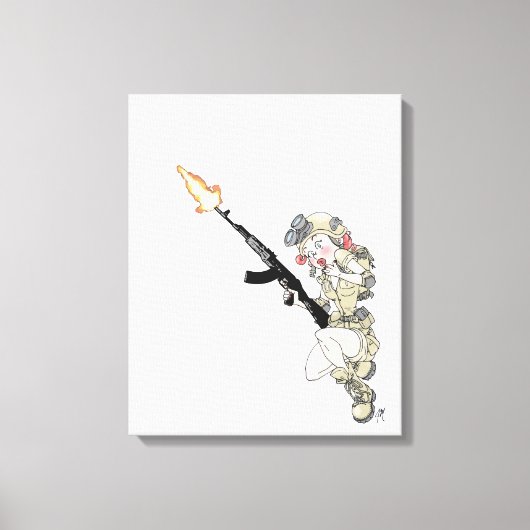 "Tactical Pinup - Oopsie", Druck von Jaime Munt Leinwanddruck (Vorderseite)