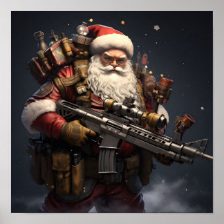 Tactical Santa Claus Weihnachtsposter Poster