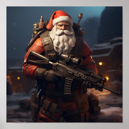 Tactical Santa Claus Weihnachtsposter Poster (Vorne)