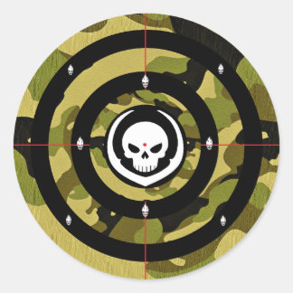 Tactical Skull Target Camouflage Precision Strike  Runder Aufkleber