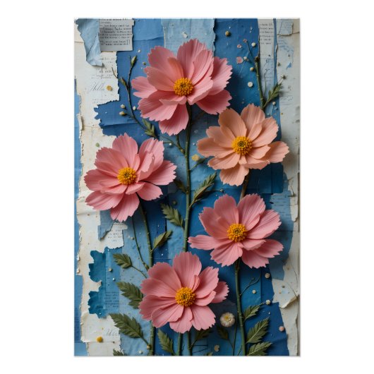 Tactile Cosmos Bouquet Poster (Vorderseite)