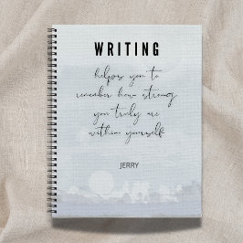 Tactile Natural Fiber Linen-Look Icy Blue Notizblock