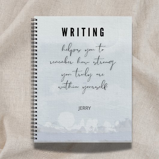 Tactile Natural Fiber Linen-Look Icy Blue Notizblock