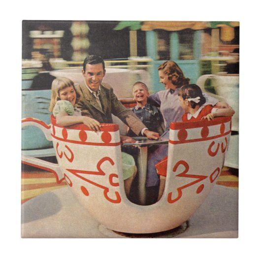 Tacup-Fahrt im Vergnügungspark Fliese (Vorderseite)