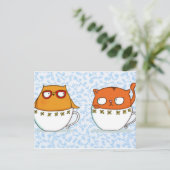 Tacup-Kumpels auf China, blau hinten Postkarte (Stehend Vorderseite)