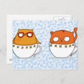 Tacup-Kumpels auf China, blau hinten Postkarte (Vorne/Hinten)