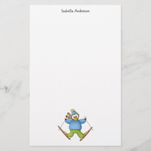 Tadellos Pinguin · Ski fahren Briefpapier (Vorderseite)