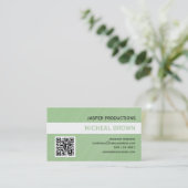 Tadellose Code-Visitenkarte des Grün-QR Visitenkarte (Stehend Vorderseite)