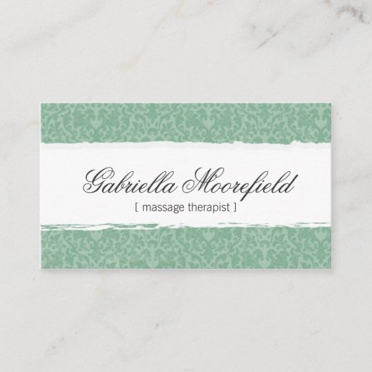Tadellose Damast-Massage-Therapie Visitenkarte (Vorderseite)