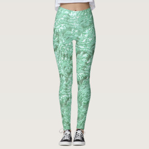 Tadellose grüne Blumenspitze-Leggings Leggings