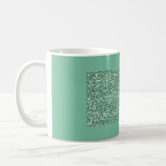 Tadellose grüne Glitzer-Tasse Kaffeetasse (Links)