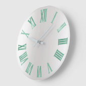 Tadellose grüne graue metallische silberne große wanduhr (Winkel)