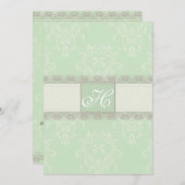 Tadellose grüne graue Vintage Einladung (Vorne/Hinten)