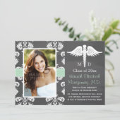 TADELLOSE GRÜNE MEDIZINISCHE SCHULAbschluss-TAFEL Einladung (Stehend Vorderseite)