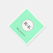 Tadellose grüne mit Monogramm Hochzeit Serviette (Ecke)