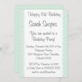 Tadellose grüne Pinstripes-Geburtstags-Party Einladung (Vorne/Hinten)