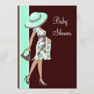 Tadellose grüne schokoladenbraune Babyparty Einladung