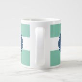 Tadellose grüne Streifen Muster, Jumbo-Tasse (Rückseite)
