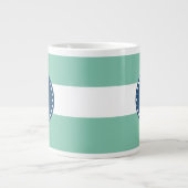 Tadellose grüne Streifen Muster, Jumbo-Tasse (Vorderseite)