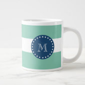 Tadellose grüne Streifen Muster, Jumbo-Tasse (Rechts)