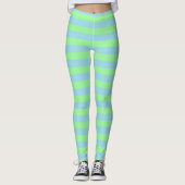 Tadellose grüne und blaue Pastellstreifen Leggings (Vorderseite)