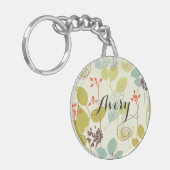 Tadellose olivgrüne Natur-gemusterter Schlüsselanhänger (Vorderseite links)